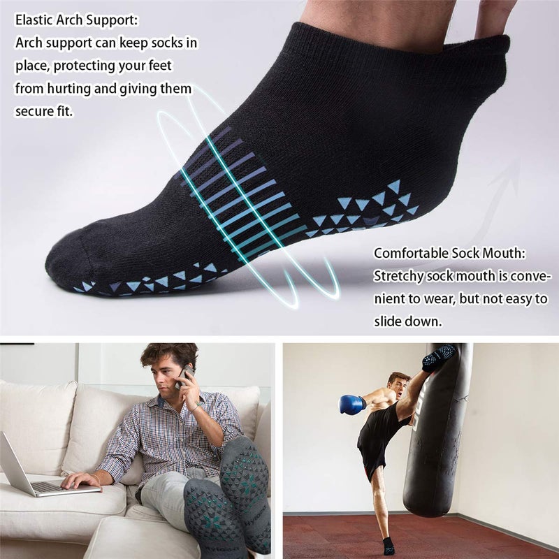 Hylaea Unisex Non Slip Socks with Grip for Yoga, Hospital, Pilates, Barre | Ankle, Cushioned - Image 3